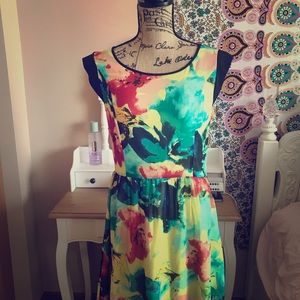 Tie dyed multi color dress